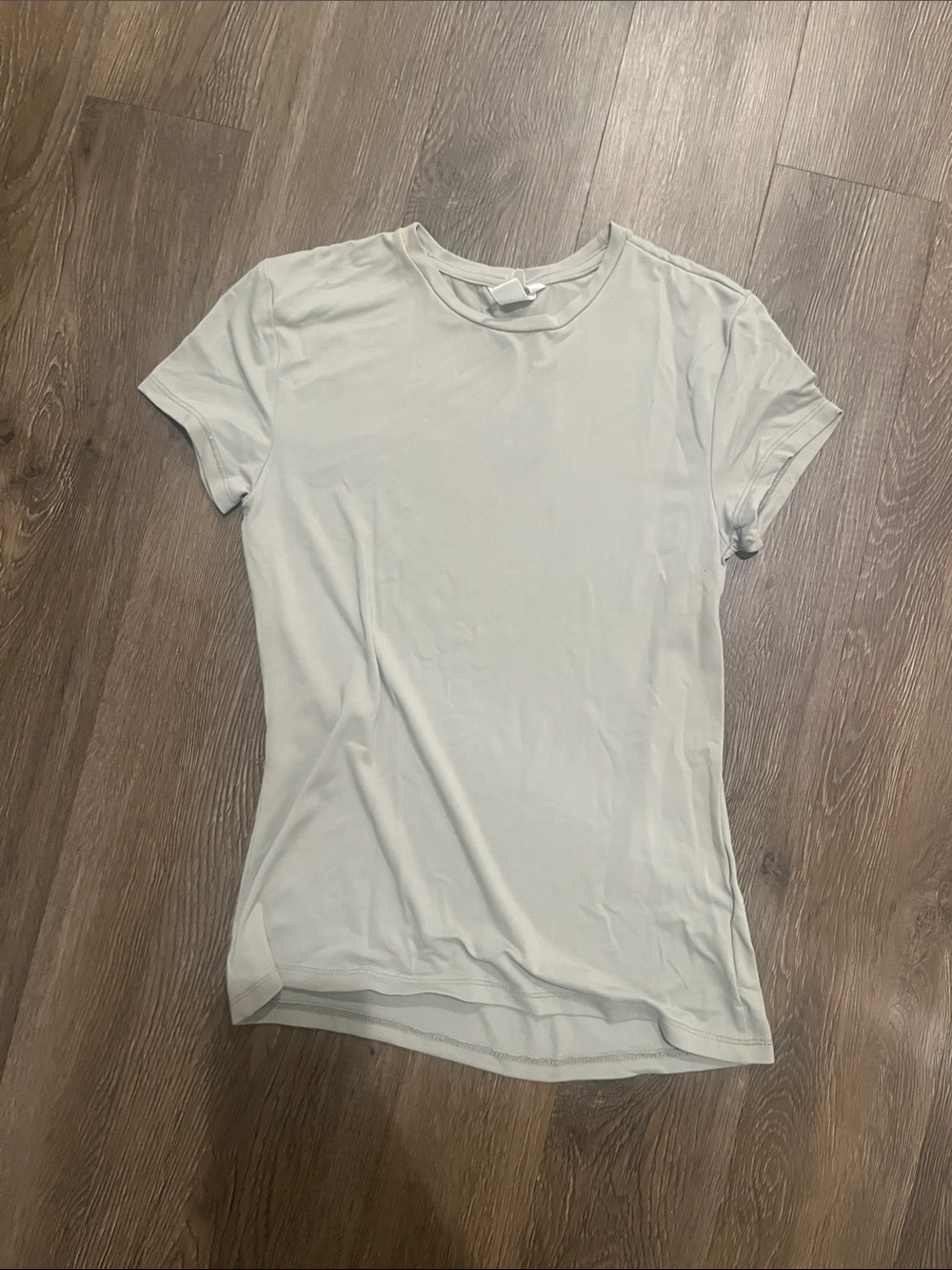 H&M Women's Short Sleeve Crew Tee in Light Gray